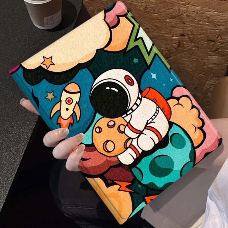 Adorable Cartoon Astronaut Art Tablet Case