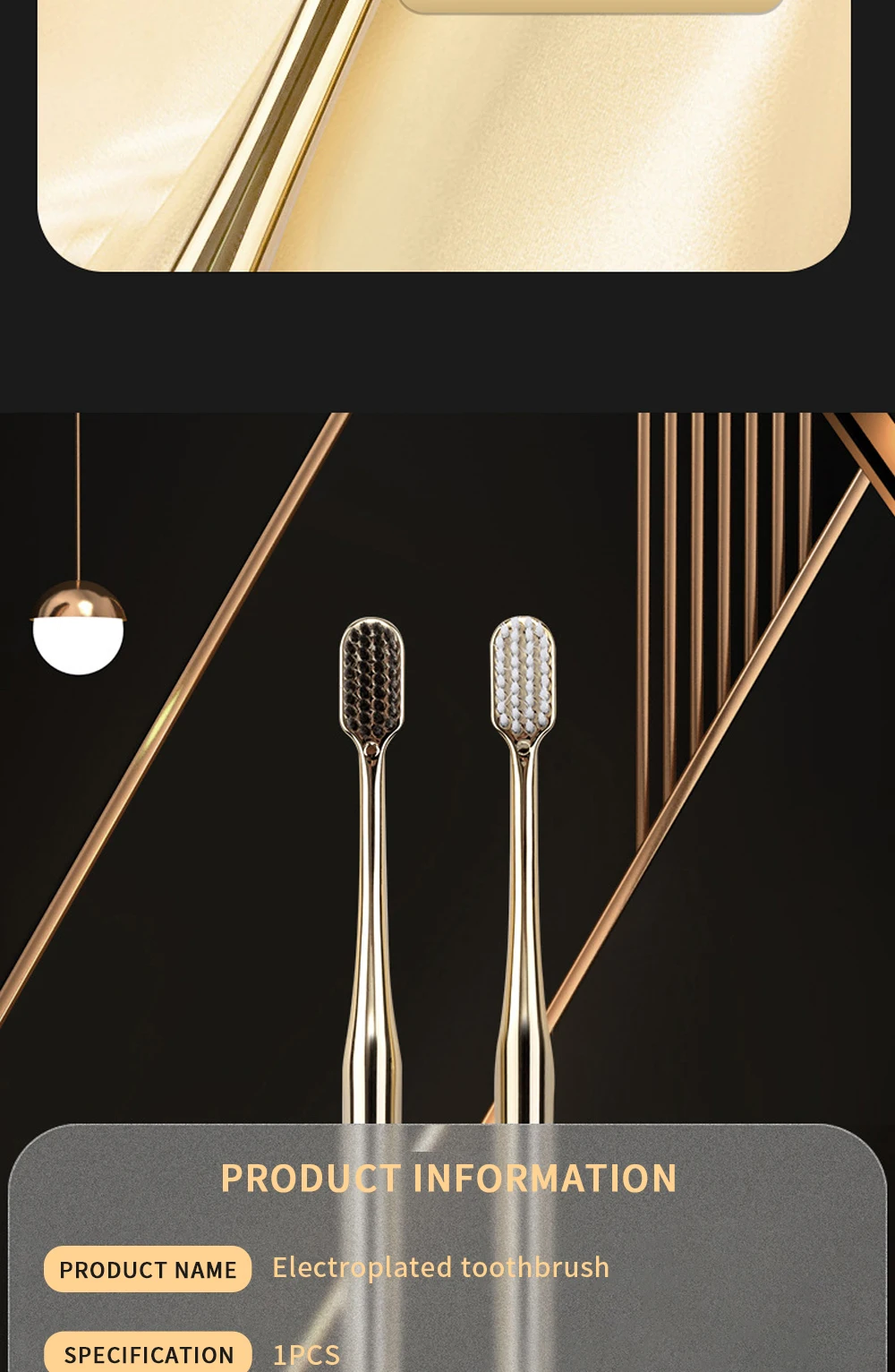 Kingubznis Gold Zahnbürste Luxus Gold Silber Zahnbürste für Männer Frauen Erwachsene Zahnbürsten Brandneue Galvanisierte Dentalbürsten – Detail 14