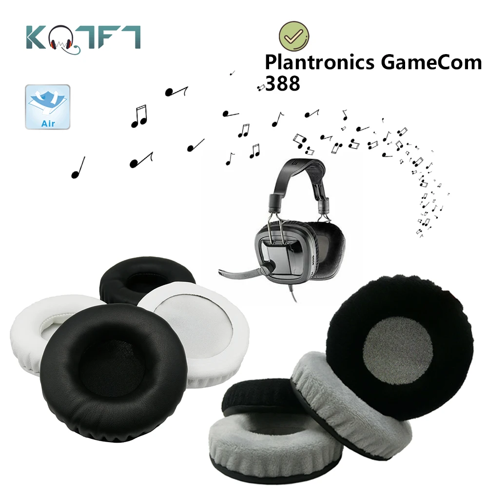 

KQTFT flannel 1 Pair of Replacement Ear Pads for Plantronics GameCom 388 Headset EarPads Earmuff Cover Cushion Cups