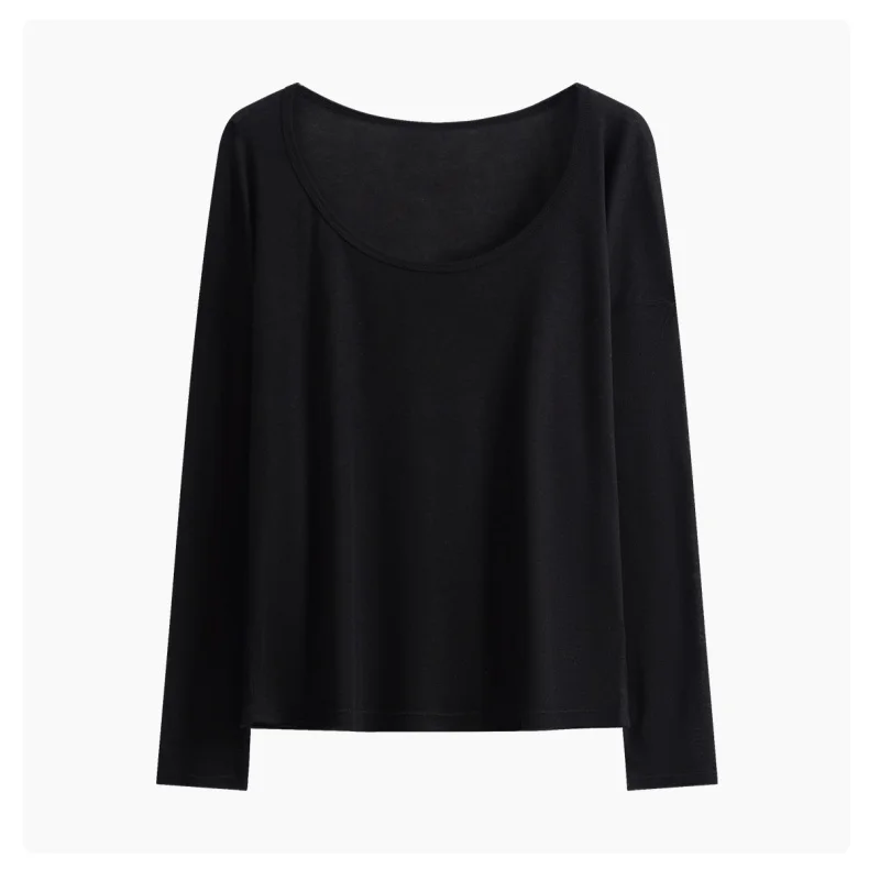 DRUR Ballett-Pilates-Yoga-Top für Damen mit tiefem U-Ausschnitt, langen Ärmeln, dünnes Workout-Shirt, Blusen, Sonnenschutz-Überzug für Damen – Detail 9