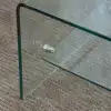 Noble House Roman Glass Coffee Table with Shelf  Clear glass and aluminum leg frames Stylish and modern 3