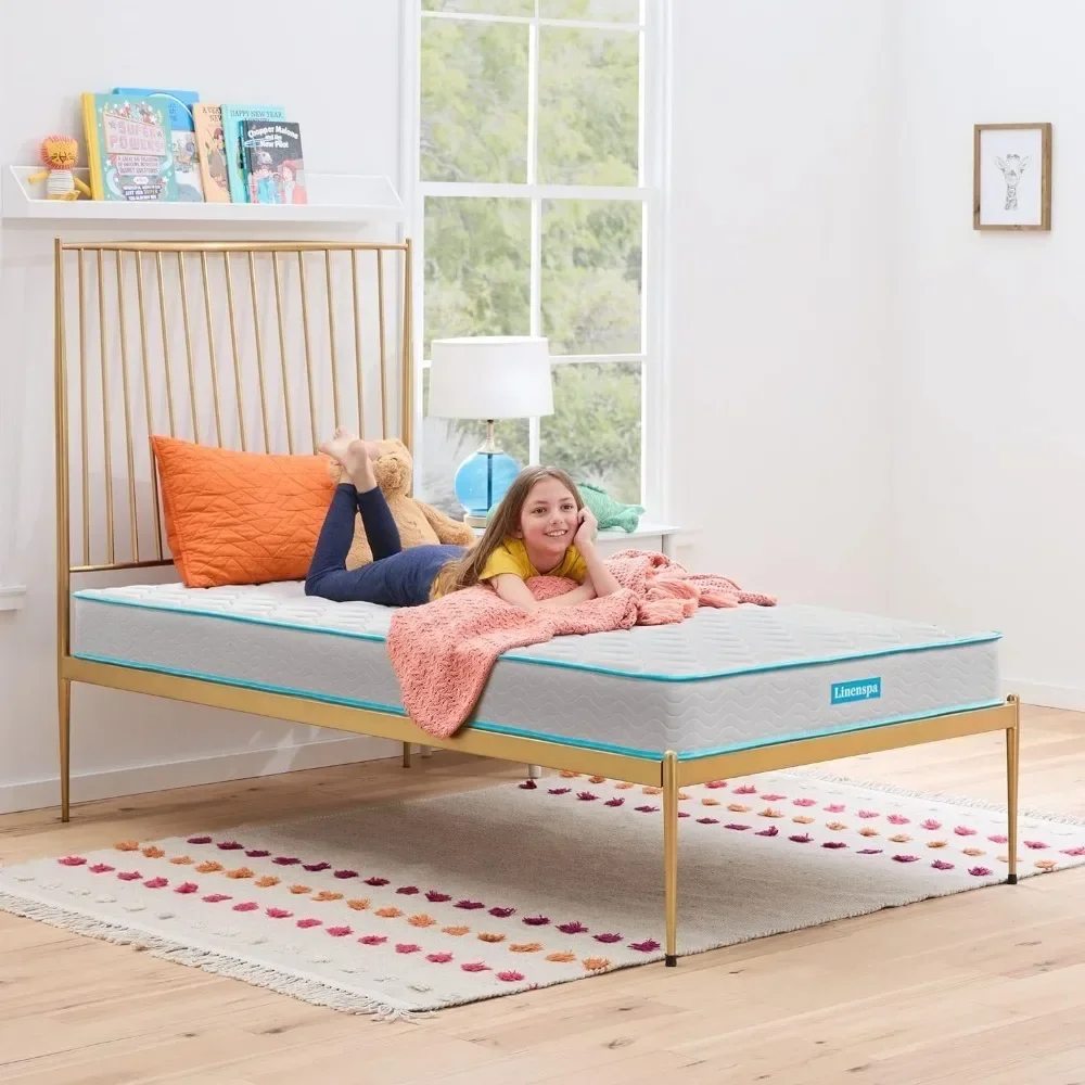 

Mattress - 6 Inches, Bonnell Springs with Foam Layer, Teen or Children's Bed, Durable, Breathable Support, Boxed Mattress