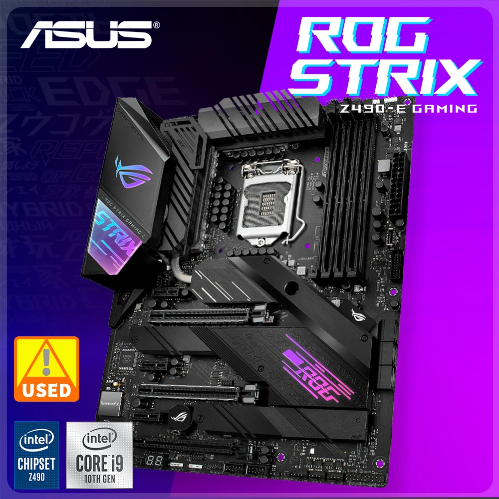 Scheda Madre Da Gioco Asus Rog Strix Z490-E Usata Rog Backplane I/O Integrato Preinstallato Intel®I225-V 2.5Gb Lan Wi-Fi 6 Ax 201