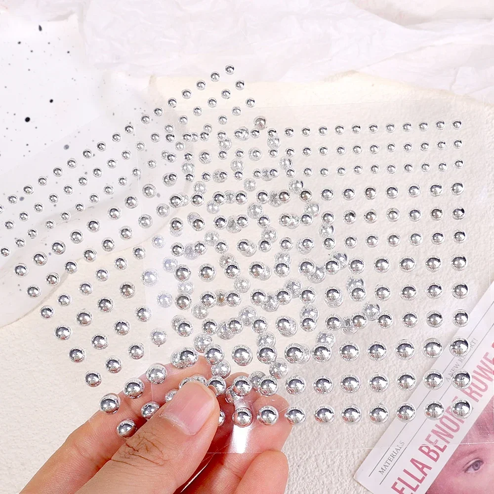 Silver Rhinestone Nose Stud Sticker Fake Piercing Nose Ring Lip Stud Dimple Sticker Face Non Piercied Ball Earring Body Jewelry