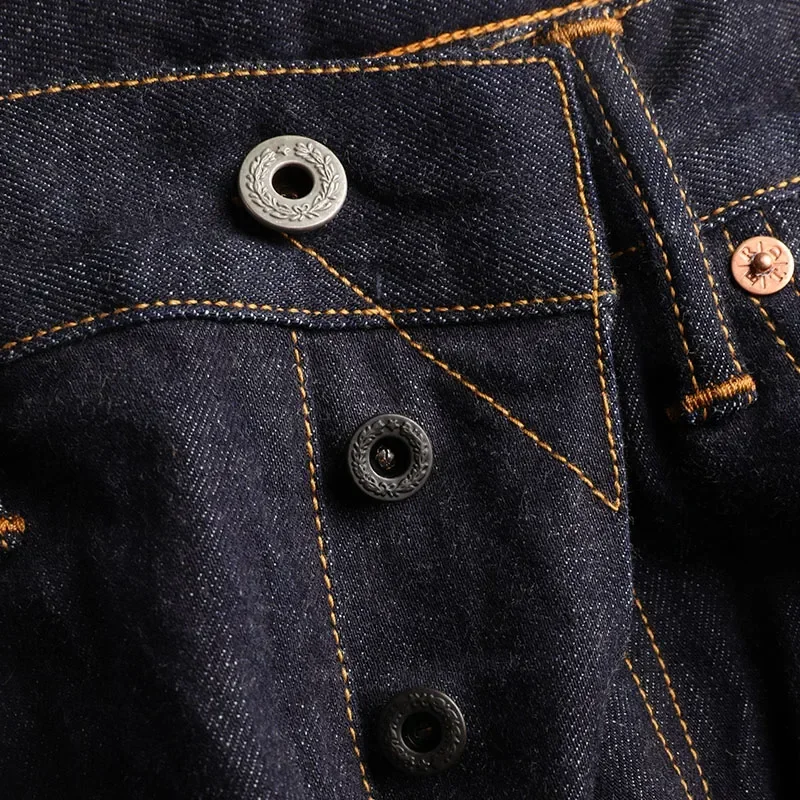 GT-0003 Read Description! Indigo Selvage Washed Slim Fitting Pants Sanforized Raw Denim Jean 12oz 3