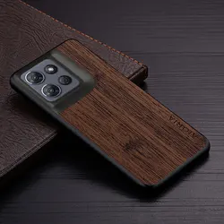 Bamboo Wood Pattern Leather Phone Case with Classic Design for Motorola Moto G (2025) (Coffee)