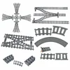MOC City Train Rail Tracks Straight Crossing Uphill Flexible Switch Forked Curved Railway Building Block Creative DIY Brick Toys 6