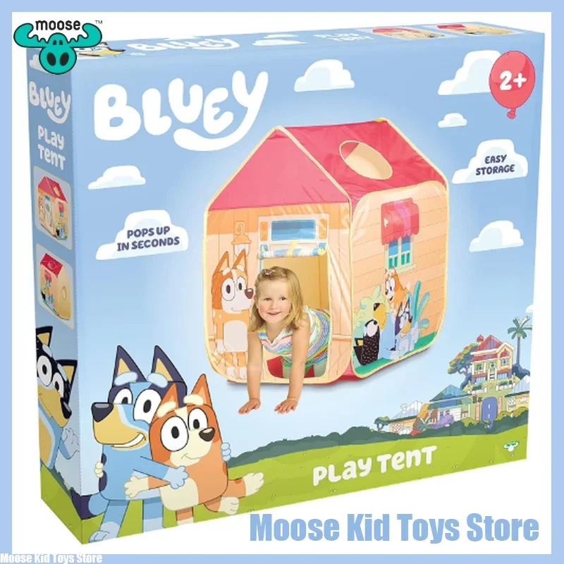 

Палатка Bluey детская из ткани, мультяшный семейный домик для игр на открытом воздухе, лото, ткань в сборе, игрушка, подарок для детей