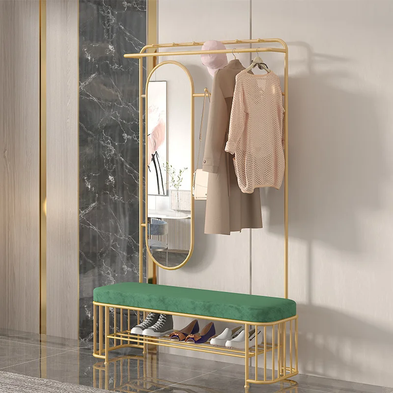 LHHL Madera Perchero Con Banco Perchero Zapatero Recibidor