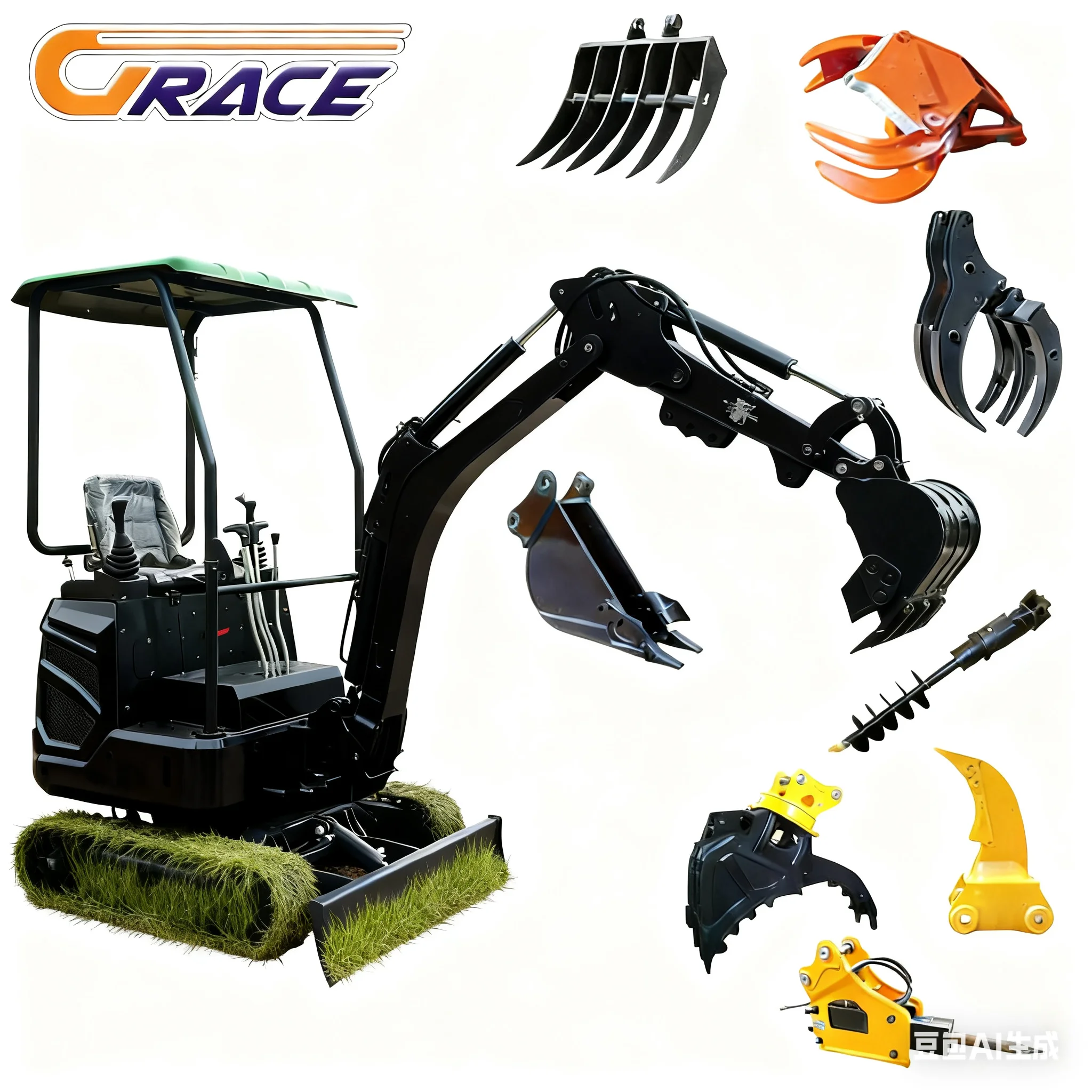 Heißer Verkauf 1,8 Tonnen 1,5 Tonnen CE EPA Kubota Motor Farm Cabin Minibagger Kleiner hydraulischer Raupen-Minibagger 1 Tonne zu verkaufen