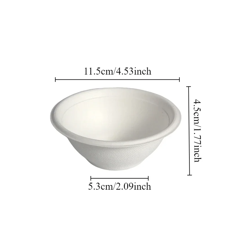 50/100PCS Disposable Paper Bowls Biodegradable Salad Dessert Bowls Suitable for Gatherings Holidays Outdoor Activities