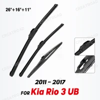 Wiper Front & Rear Wiper Blades Set For Kia Rio 3 UB Hatchback 2011 - 2017 Windshield Windscreen Window Brush 26"16"11" 1