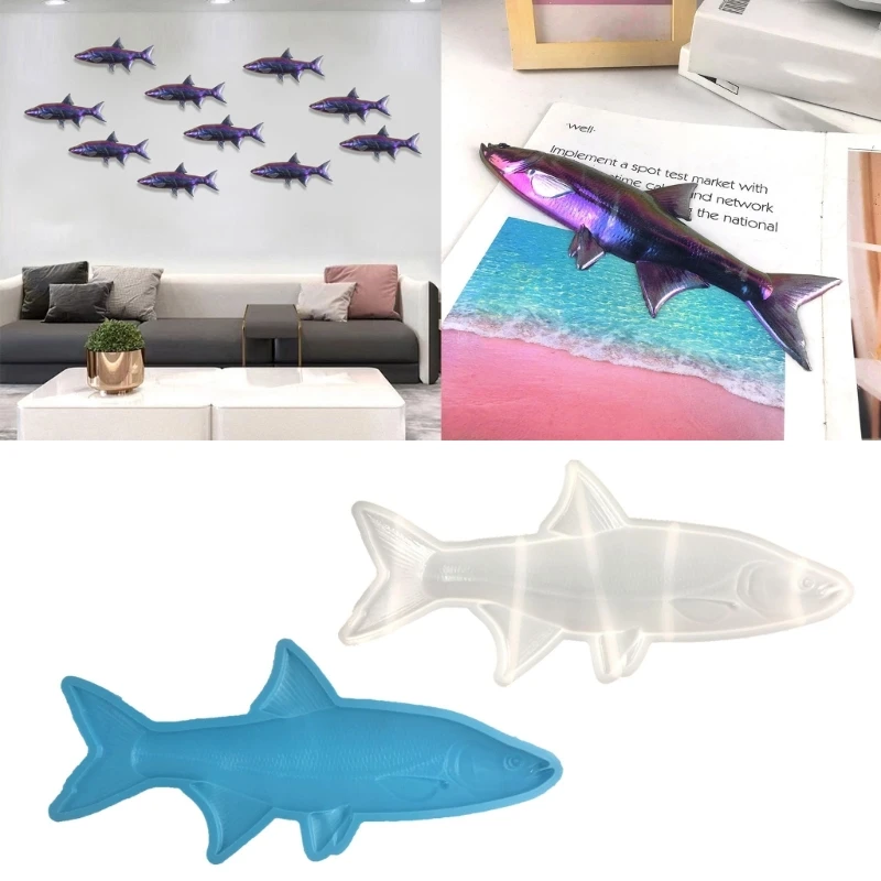 

Стерео настенная силиконовая форма, форма для декора морской акулы, DIY настольные украшения, кулон, форма из эпоксидной смолы
