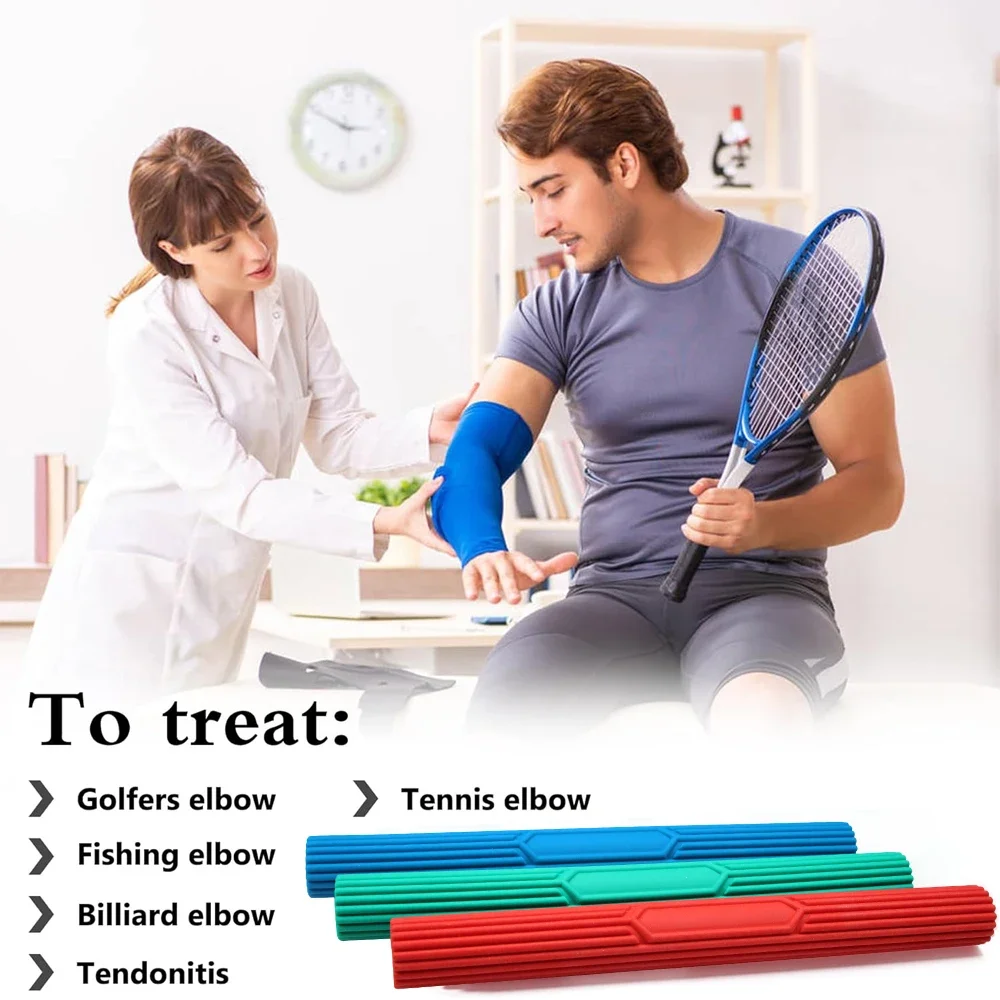 Tennis Elbow Therapy Flexible Bar,Flex Therapy Bar Strengthener,Resistance Bar for Golfer Elbow,Tendonitis,Forearms Pain Relief