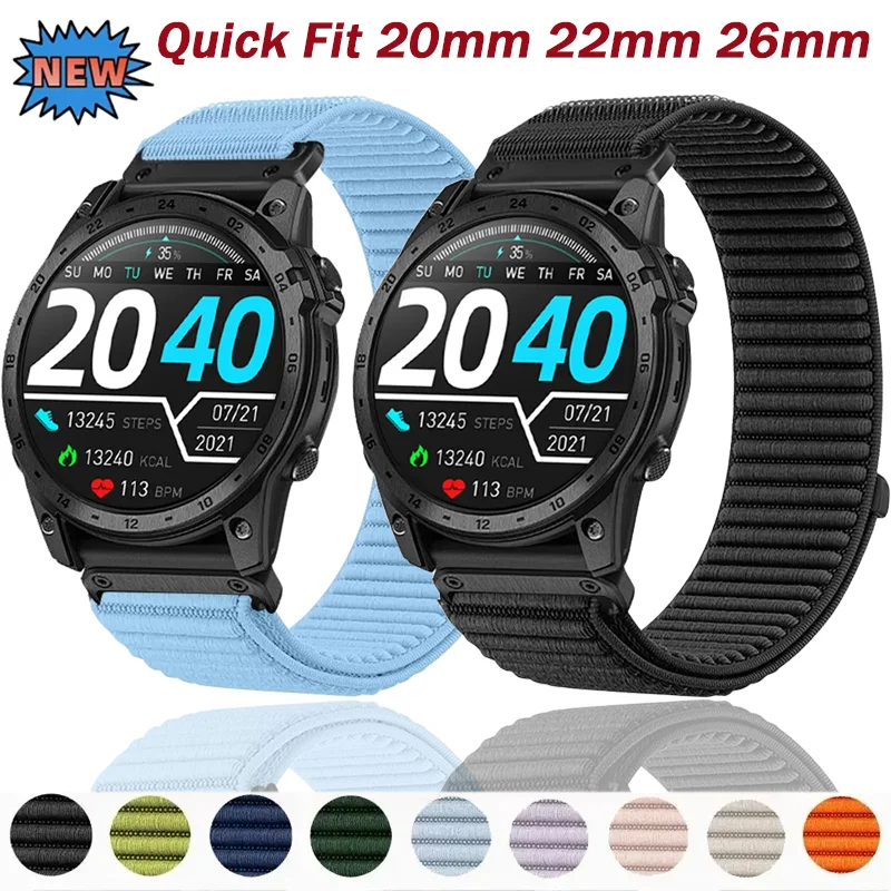 Quick Fit Nylon Wristband Strap - Versatile Sizes 20/22/26mm