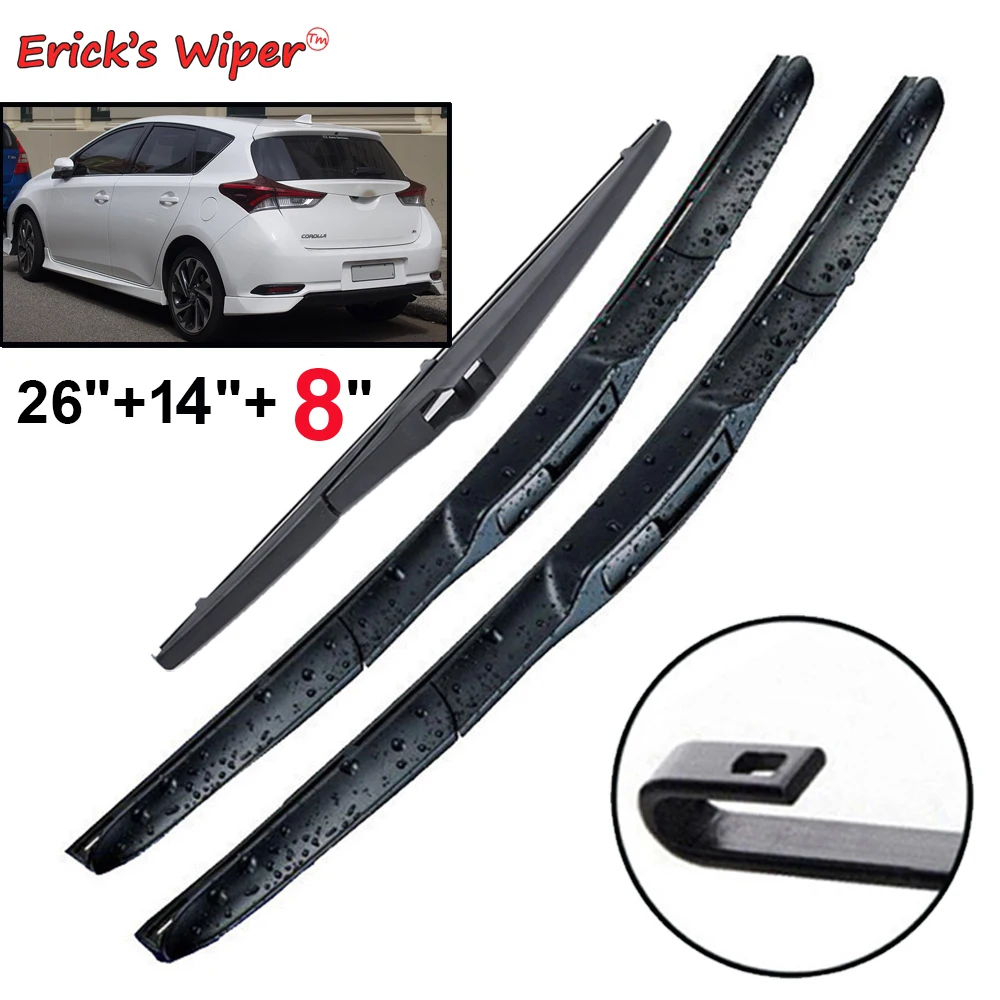 Set di spazzole tergicristallo anteriore e posteriore compatibile con Toyota Prius Plus/Prius+ 2011-2016 parabrezza parabrezza 26+16+16