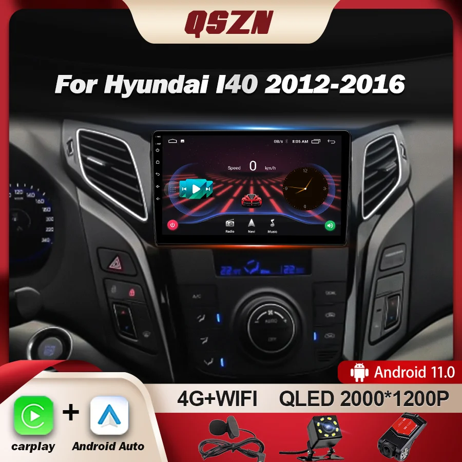 

QSZN For Hyundai I40 2012-2016 Car Radio Multimedia Video Player Navigation GPS Auto Stereo Android 13 2din 2 Din DVD Carplay