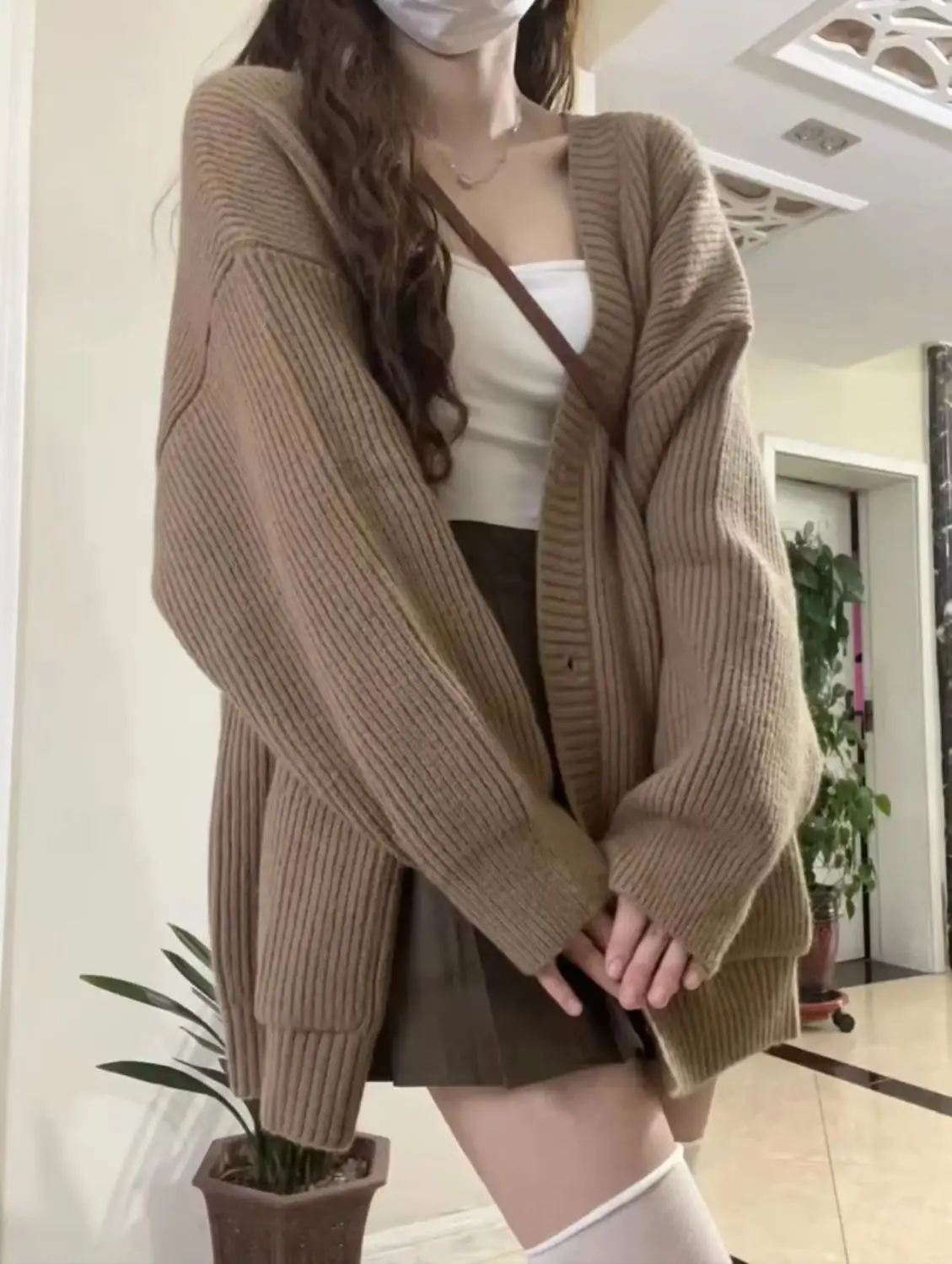 Women's Cardigan Sweater Women Grey Beige Camel Knit Korean Style Popular Autumn Fashion Women's Clothing 2024 Trend Outerwear