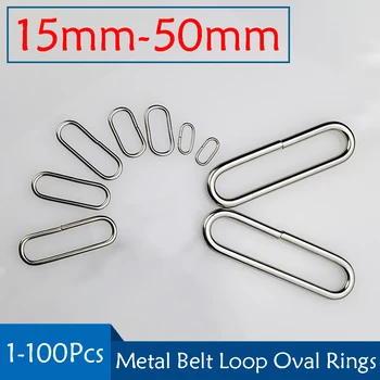 1-100Pcs Metal Belt Loop Oval Rings Non-welded O-Ring D Ring For Backpack Bag Watch Strap Dog Collar Leather Webbing Accessories