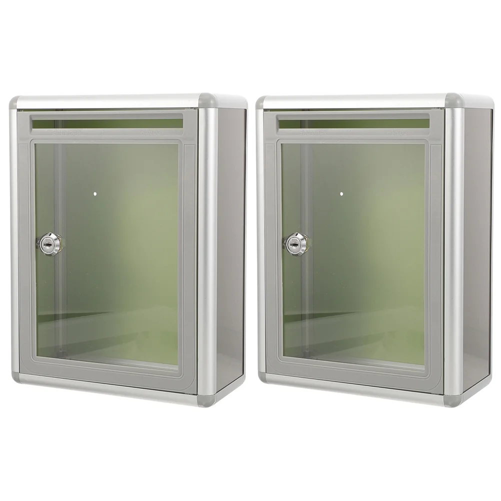 

Wall Mount Suggestion Boxes 2Pcs Post Box Metal Mailbox Lock Fundraising Donation Box Collection Box Ballot Box Locking Letter