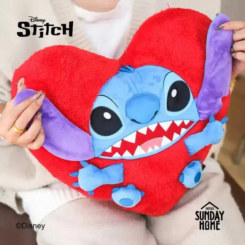 

Disney Stitch Love Plush Pillow Soft Cartoon Peripheral Trendy Home Cushions Lumbar Pillow Kawaii Romantic Valentine's Day Gift