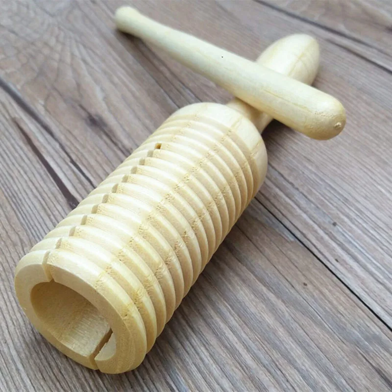 Wooden Crow Sounder Threaded Children's Orff Percussion Instrument, Early Education Teaching Aids, Kindergarten, 7-14 Years Old