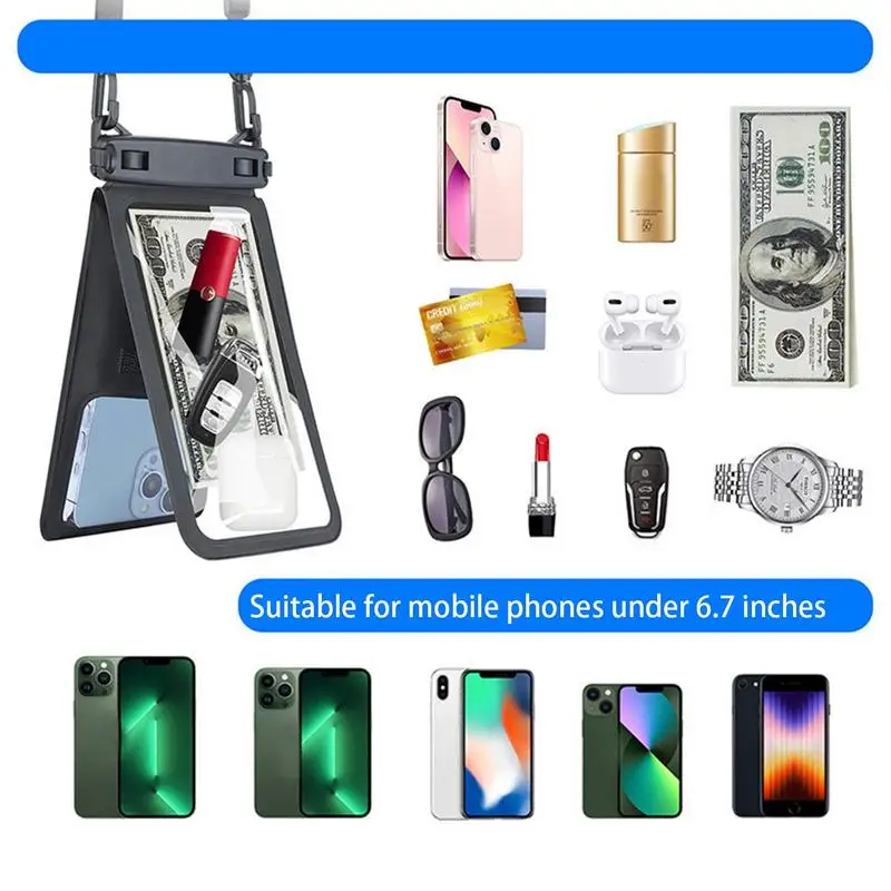 Universal Waterproof Cellphone Storage Bag Touchscreen Dry Bag With Neck Lanyard Waterproof Phone Pouch For Beach Pool Swimming