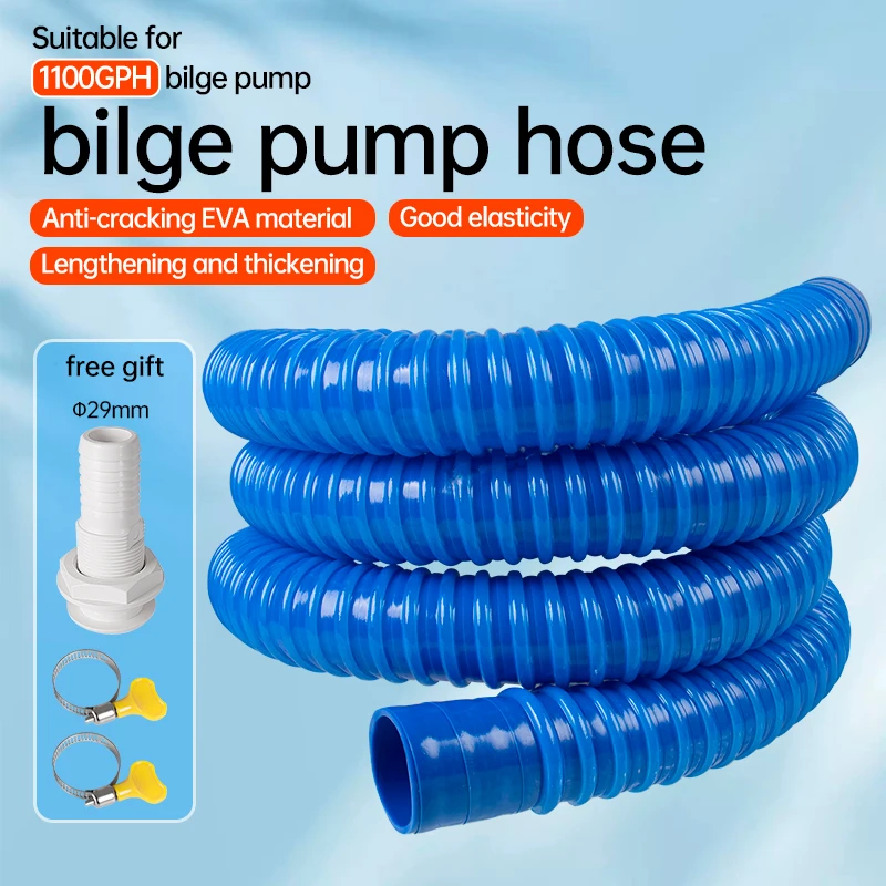 Bilge Pumpen Installations-Kit – 1-1/8 Zoll Anschluss, 2 M Wellschlauch, ABS/Gummi, Auslaufsicher, Für Boots-Bilgenpumpen Bilge Pumpen Installations-Kit – 1-1/8 Zoll Anschluss, 2 M Wellschlauch, ABS/Gummi, Auslaufsicher, Für Boots-Bilgenpumpen