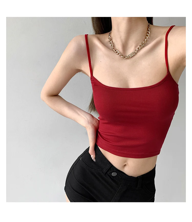 YUUKEA Classic Versatile Solid Color Camis Tank Women Summer Thin Rope Bottoming Basic Female Tops