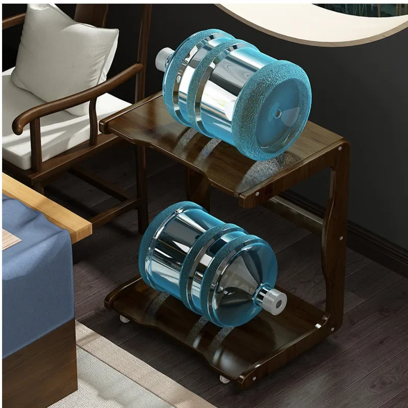 HighQuality Solid Wood Tea Cart MultiLayer Mobile Side Table Living Room Tea Set Storage with Organizer for Home Convenience