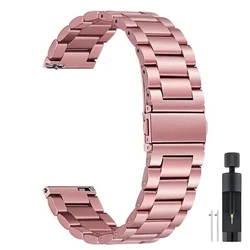 Elegant 22mm Stainless Steel Metal Watch Band - Premium Strap for Xiaomi S1 Active (B-Pink)