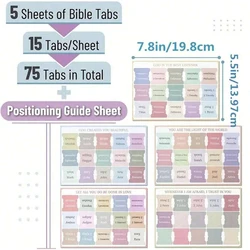 Minimal Morandi Bible Tabs - 75 Laminated Tabs for Study and Organization (75pcs)