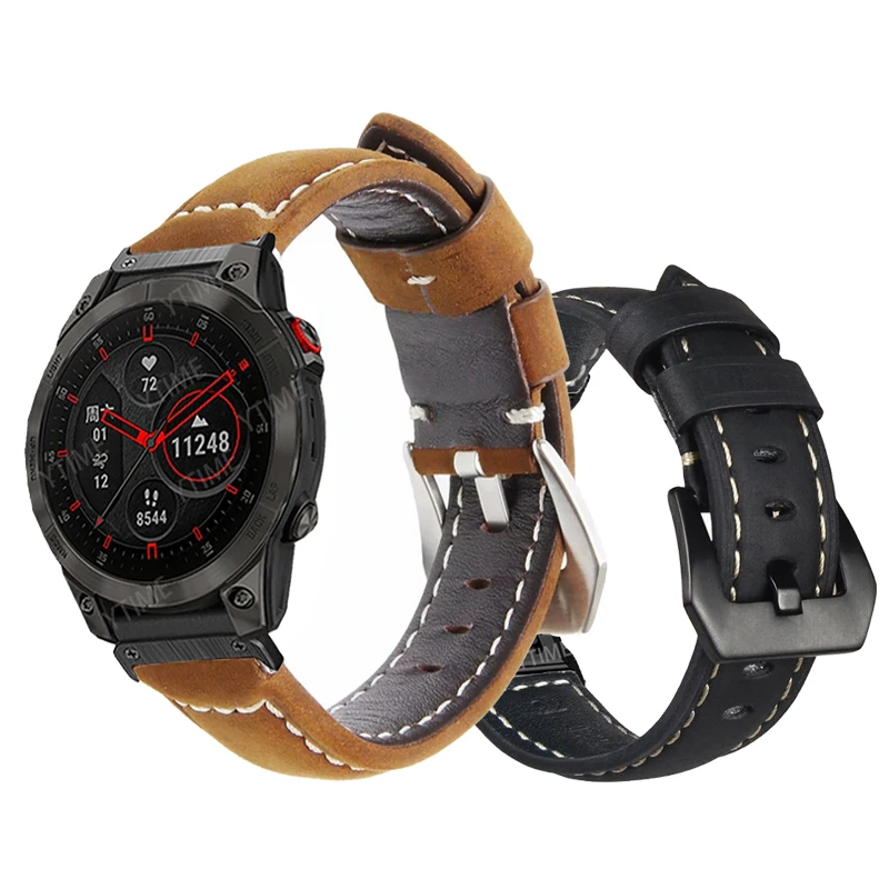 

Ремешок из натуральной кожи для наручных часов Garmin подход S60 S62, быстросъемный браслет для Forerunner 965 955/MARQ/Epix Gen 2, 22 мм