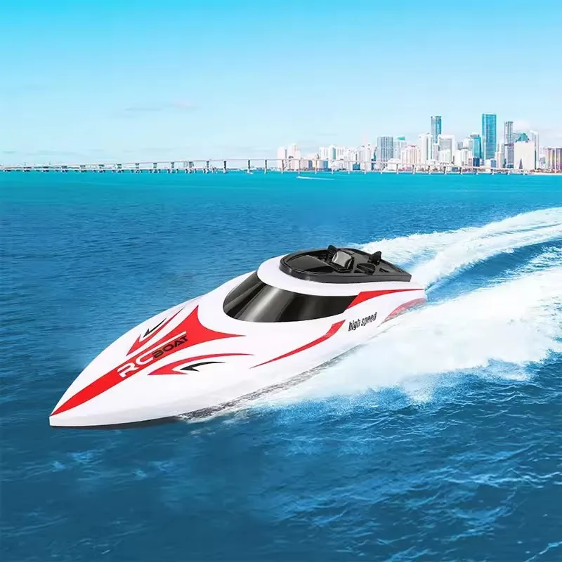 고속 리모컨 레이싱 선박, 2.4Ghz, 25 km/h, 충전식 배터리, 수영장 및 호수용 물 스피드 보트 모델 장난감, 신제품