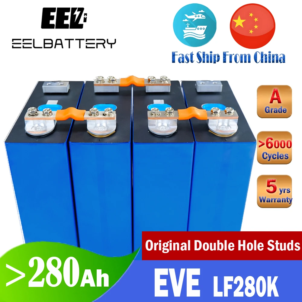 DONDUP DP816KF0244DXXXDD890 関税送料込 二重穴溶接スタッド付きEVE-LiFePO4個のバッテリーセル、DIY家庭