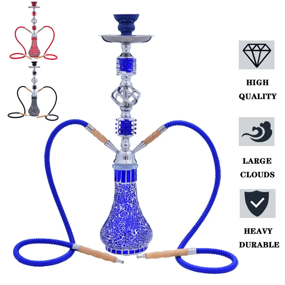 Glass Shisha Set Hookah Pot Conventional Hookah with Hose Glass Base Flask Shisha Nargile Cachimbas Accessories Water Pipe