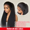 Yaki Kinky Straight Wigs 4C Edges Curly 13x6 HD Lace Frontal Wig Pre Plucked Curly Baby Hair 6x4 Glueless Wigs Ready To Wear 1