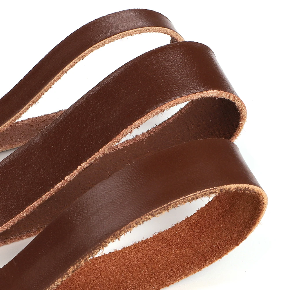 1 Roll 2 Meters DIY Genuine Leather Strips for Bag Accessories Belt Handle Crafts Making Cow Leather Strap Braided Threads