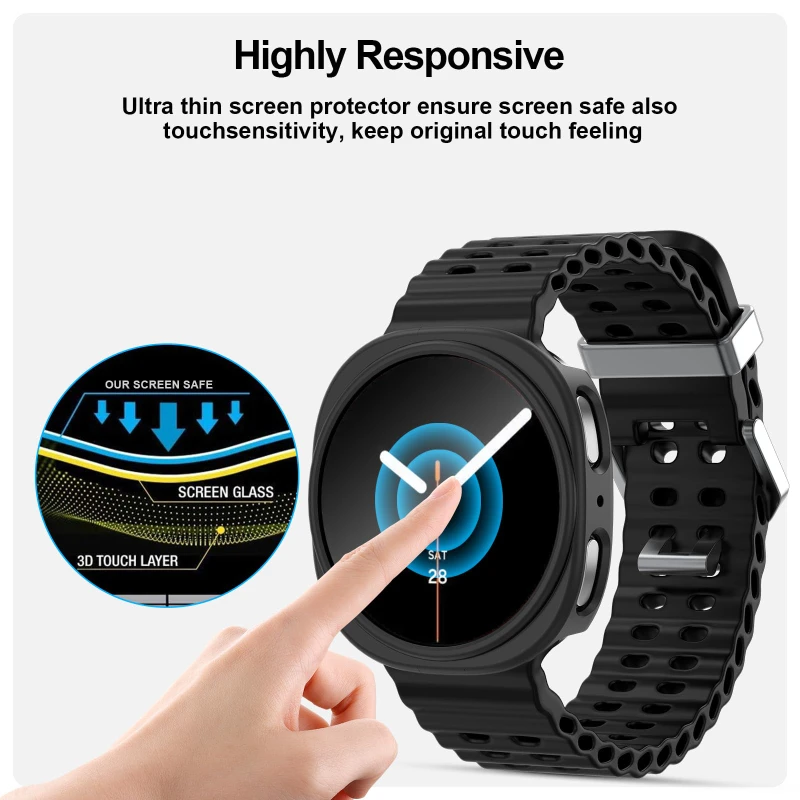 All-Inclusive Tempered Glass & PC Protective Bumper Case