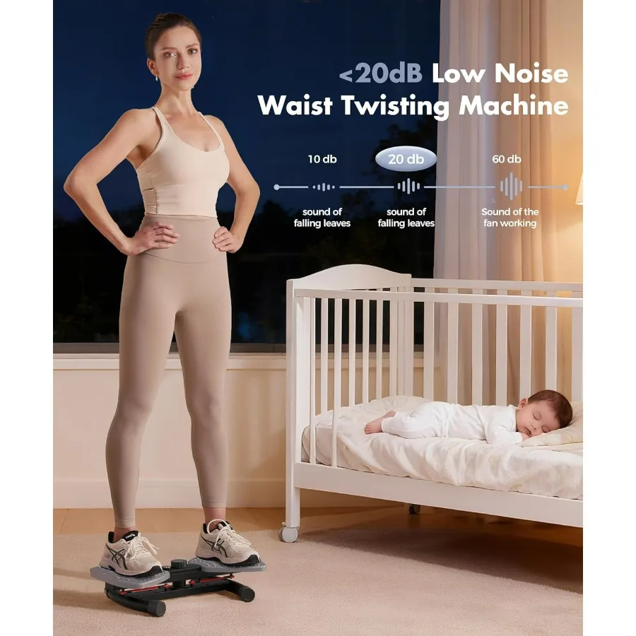 Waist Twister Machine Exercise Fitness Tool, Ab Twister Board with the Smart LED Digital Monitor, 300lbS Capacity & 20dB Ultra-Q