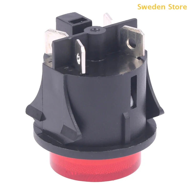 1pc 레드 푸시 버튼 스위치 라이트 4 핀 터치 전원 스위치 16A 250V 전기 라운드 로커 스위치 28*23.2mm PS18-16-2