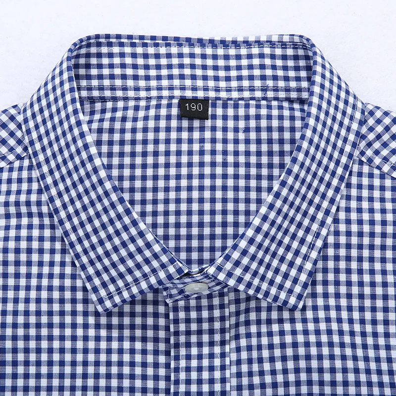 Männer plus Größe 6XL 7XL 8XL 10XL Rot Kariertes Baumwollhemd Kurzarm Sommer Oversize Lässige Formelle Kleidung Designer Hohe Qualität – Detail 17
