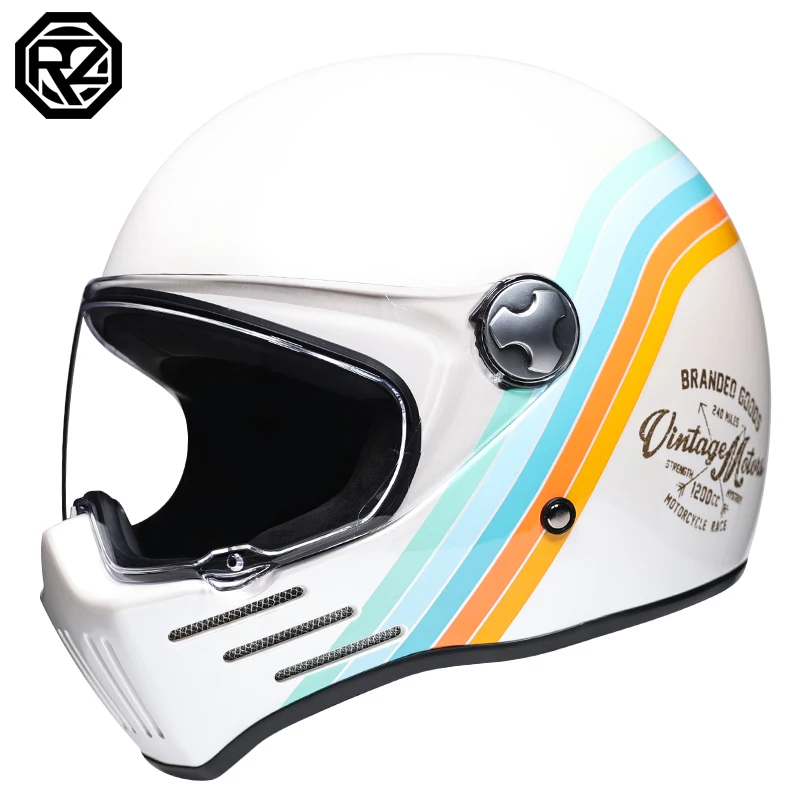 

Motocross Vintage Full Face Helmets Capacete Moto For Adults Full Face Motorycle Helmet Moto Retro Helmet Men Motorbike Riding