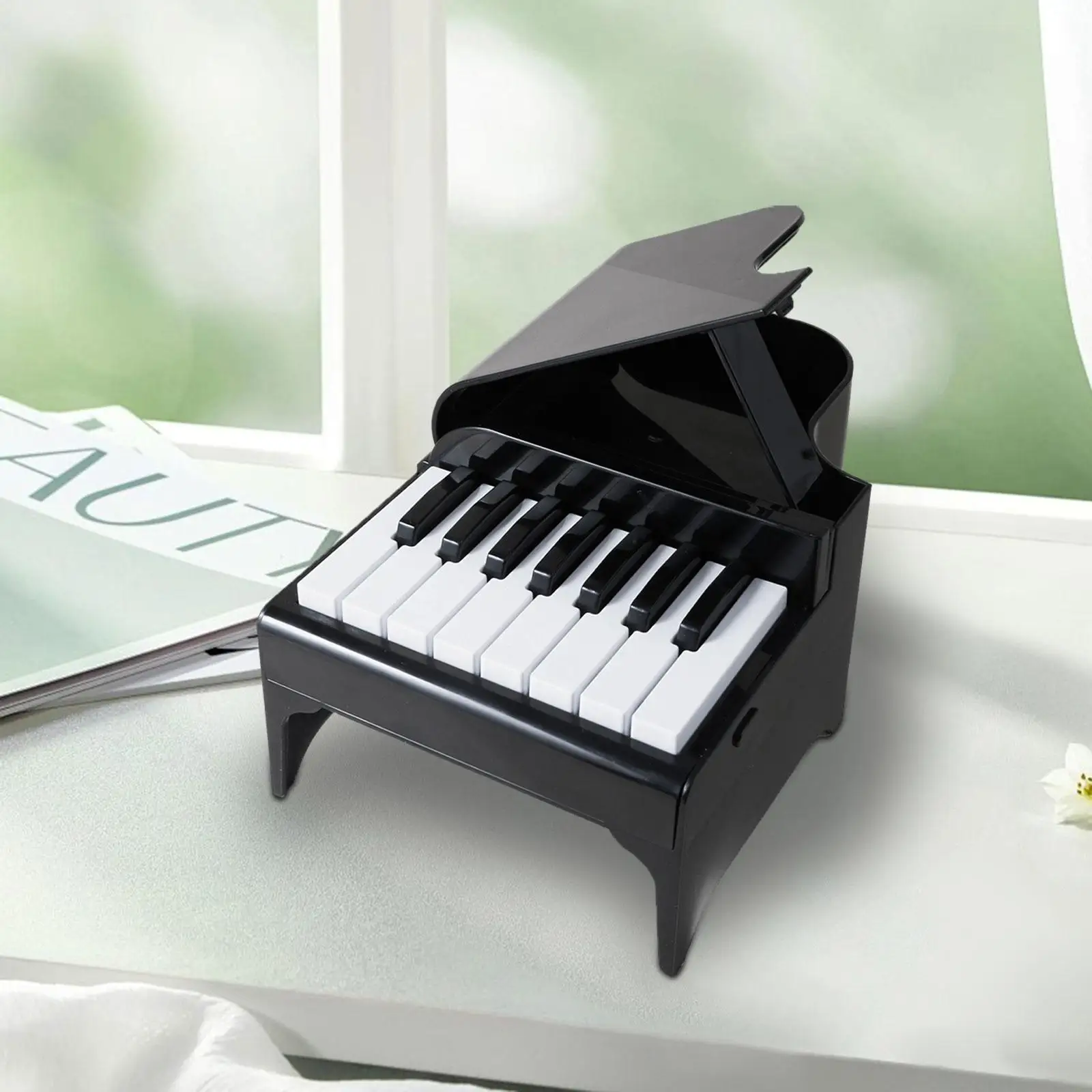 Mini Piano Desk Calendar with Music Scores and Cable for Home Decoration Gift for Music Enthusiasts