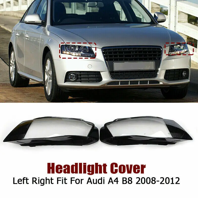 아우디 A4 A4L B8 용 자동차 앞 헤드 라이트 전조등 커버 2009 2010 2011 2012 투명 전등 갓 투명 전조등 유리 지옥..