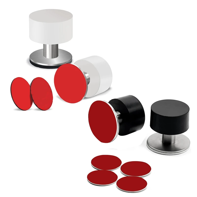 

2-Pack Door Stops With Extra Stickers Punch-Free Door Top Anti-Collision Door Collision Black