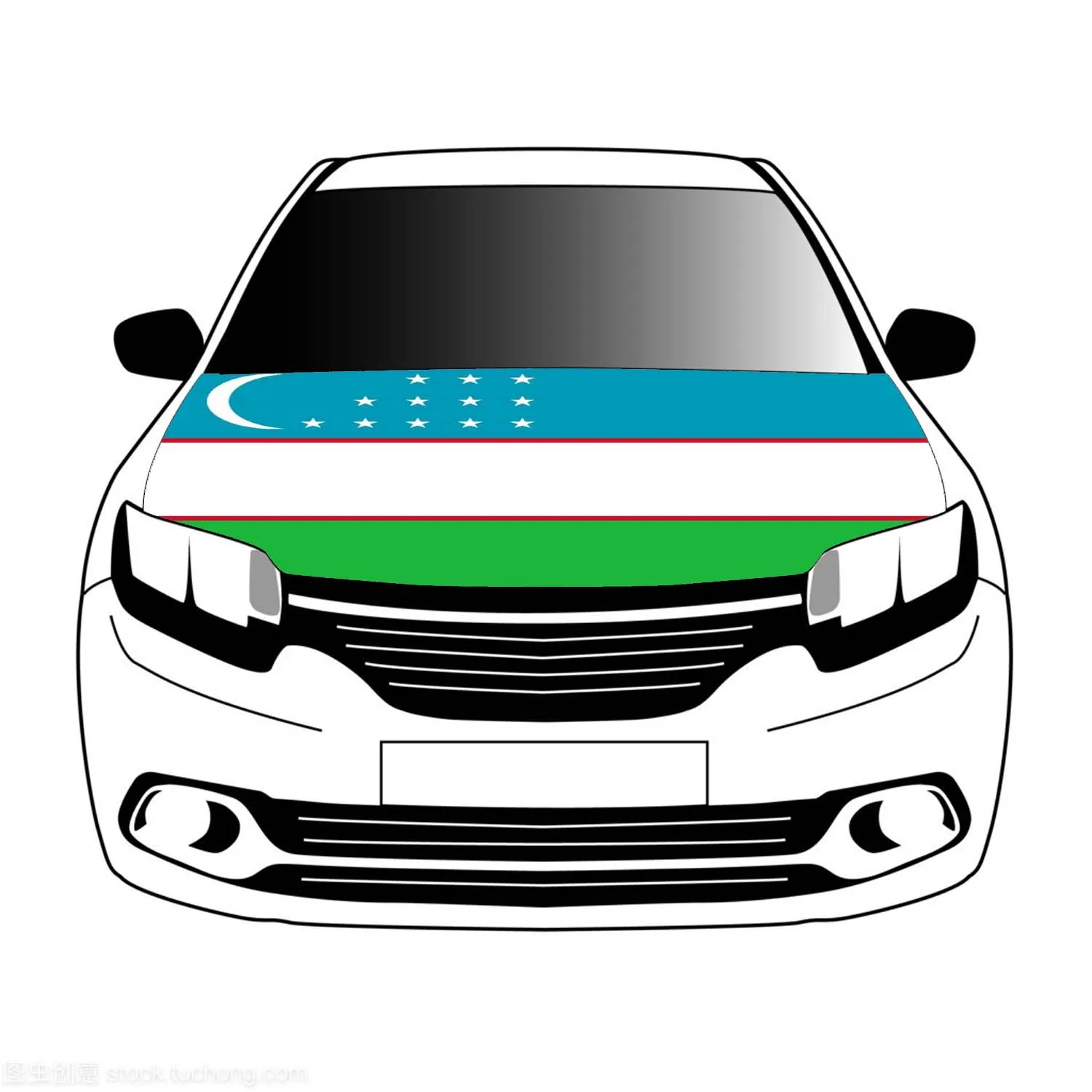

Uzbekistan flags car Hood cover flags 3.3x5ft/5x7ft 100%polyester,car bonnet banner