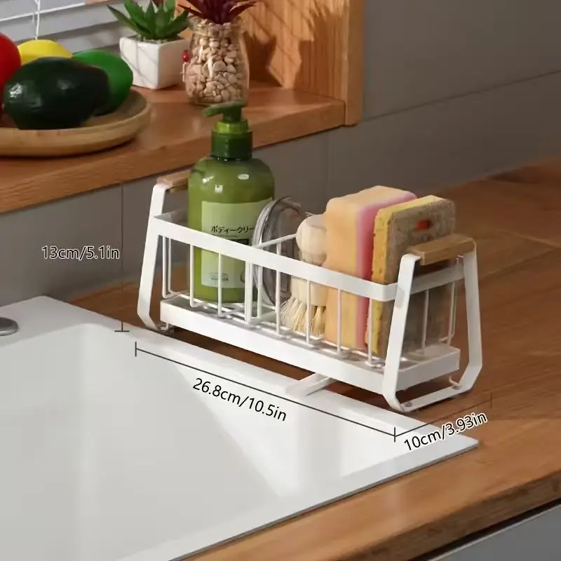 High-Quality Multifunctional Draining Rack, Kitchen Storage Shelf, Hollow Storage Rack, Featuring a Separate Tray, 360° Rotating