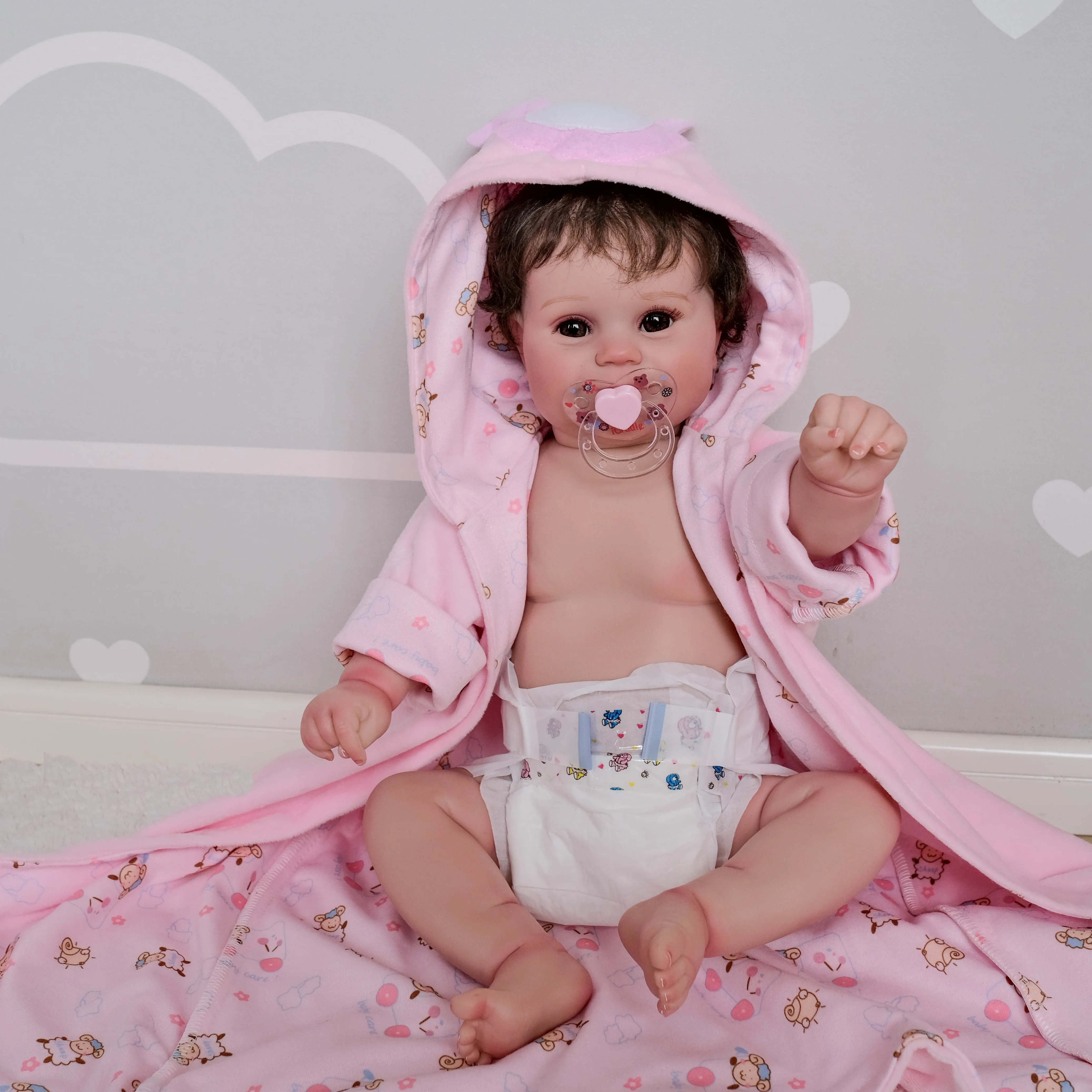 

20inch Already Finished Full Body Silicone Reborn Baby Doll Sleeping Newborn Bebe Girl Lifelike 3D Skin Waterproof