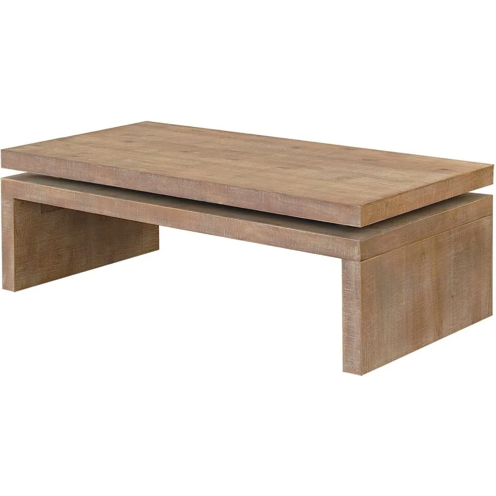 Wooden Coffee Table, 47.6" Rectangle Mid CenturyWood Coffee Tables, Solid Firwood Tabletop Cocktail Tables , Living Room Table 6